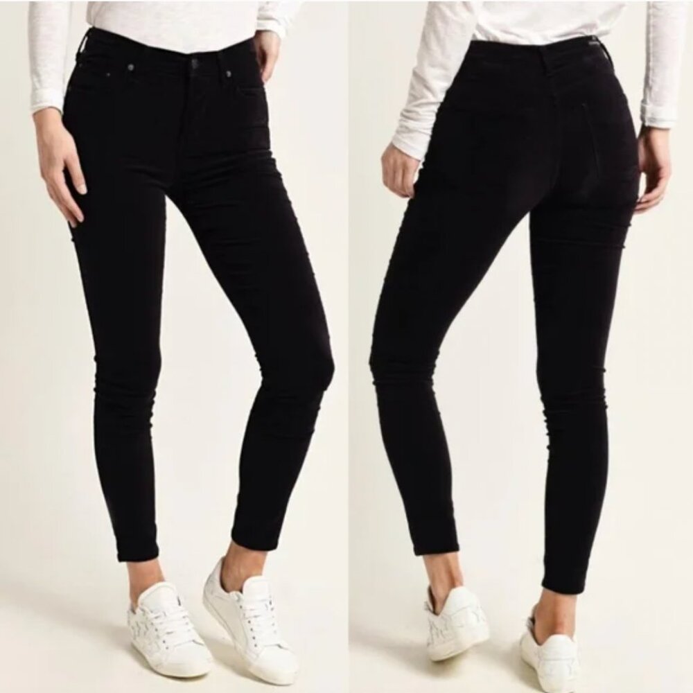 Citizens of Humanity "Rocket" High Rise Skinny Velour Black Pant Jean | Size 30